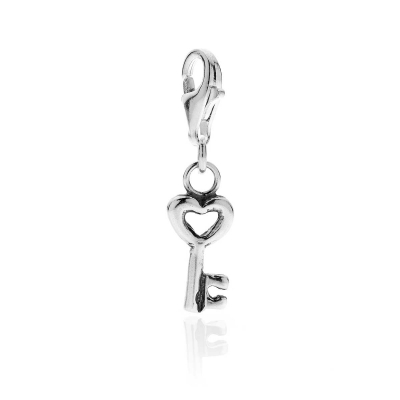 Charm Chiave Cuore in Argento