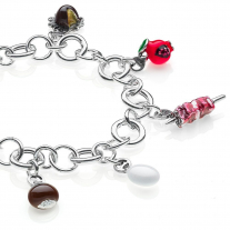 Rolo Luxury Bracelet with Abruzzo Charms in Sterling Silver and Enamel