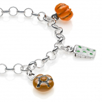 Rolo Light Bracelet with Lombardy Charms in Sterling Silver and Enamel