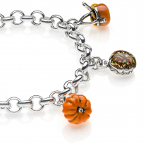 Rolo Premium Bracelet with Lombardy Charms in Sterling Silver and Enamel