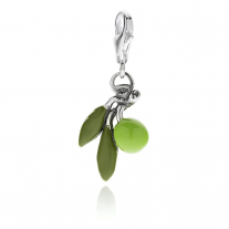 Olive Charm in Sterling Silver and Enamel
