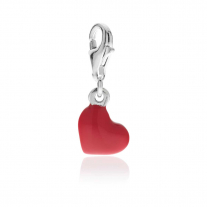Heart Charm in Sterling Silver and Enamel