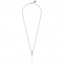 Necklace Boule 45 cm with Mini Chili Pepper Charm in Sterling Silver and Green Enamel