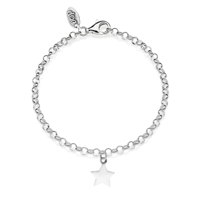 Rolo Mini Bracelet with Star Charm in Sterling Silver and Enamel