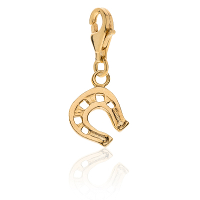 Horseshoe Charm in Golden Sterling Silver