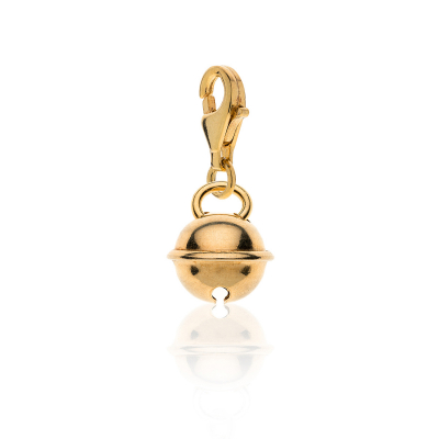 Bell Charm in Golden Sterling Silver 