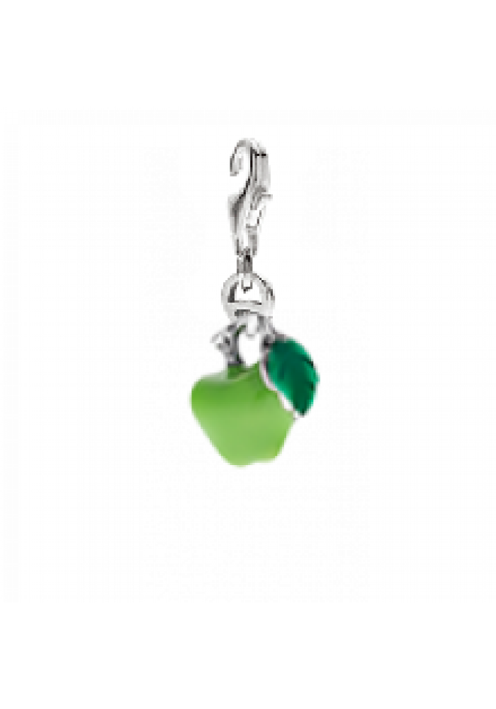 Mireval Sterling Silver Apple Charm on an Optional Charm Holder