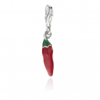 Chili Pepper Charm in Sterling Silver and Enamel
