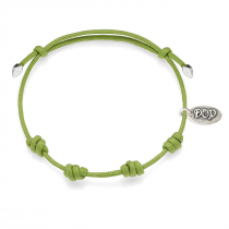 Cotton Cord Bracelet in Apple Green Waxed Cotton and Sterling Silver