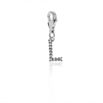 Sparkling Letter L Charm in Sterling Silver 