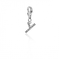 Sparkling Letter Y Charm in Sterling Silver 