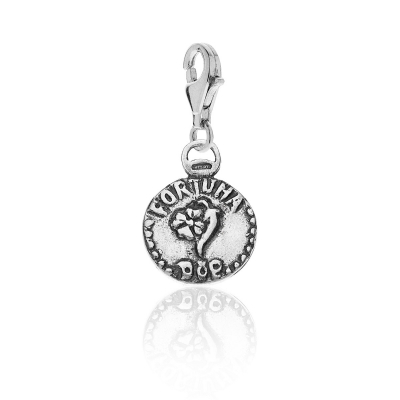 Fortune Coin Charm in Sterling Silver 