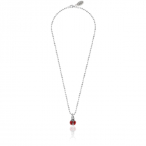 Boule 45 cm Necklace with Ladybug Charm in Sterling Silver and Enamel