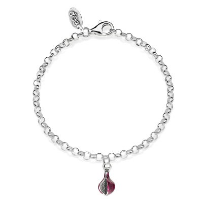 Rolo Mini Bracelet with Tropea Onion Charm in Sterling Silver and Enamel