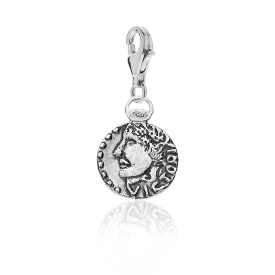 Victoria Coin Charm in Sterling Silver