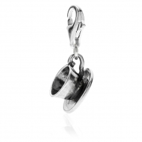 Coffee Cup Charm in Sterling Silver