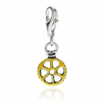 Pasta Wheel Charm in Sterling Silver and Enamel