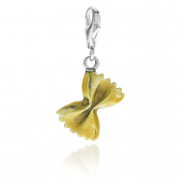 Farfalle Pasta Charm in Sterling Silver and Enamel