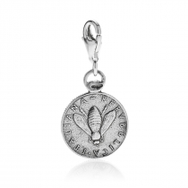 2 Lire Bee Coin Charm in Sterling Silver