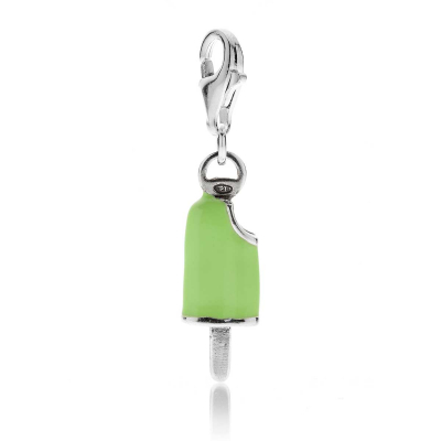 Mint Popsicle Charm in Sterling Silver and Enamel