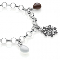 Rolo Light Bracelet with Abruzzo Charms in Sterling Silver and Enamel