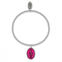 Boule Madonna Armband in Silber und rosa Emaille
