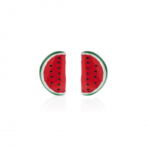 Ohrringe mit Wassermelonen-Design aus Sterlingsilber und Emaille