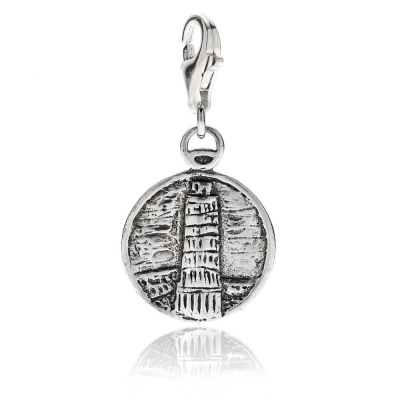 Turm von Pisa Charm in Silber