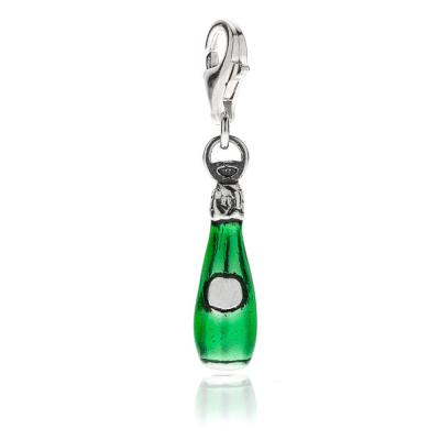 Prosecco Charm in Silber und Emaille