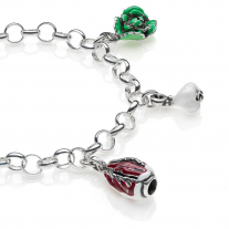 Rolo Light Bracelet with Veneto Charms in Sterling Silver and Enamel