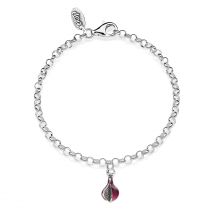 Rolo Mini Bracelet with Tropea Onion Charm in Sterling Silver and Enamel