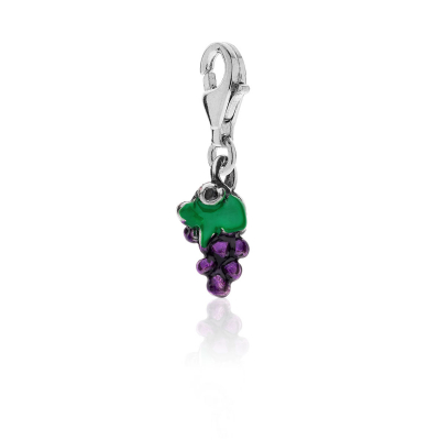 Grapes Charm in Sterling silver and Enamel 