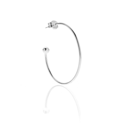 Large Single Hoop Earring in Sterling Silver